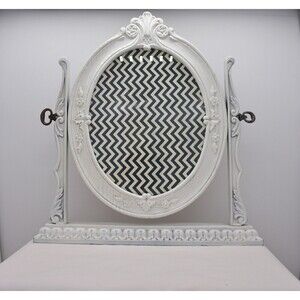 Classic White Frame with Metal‎ Key Turn Knobs on Base to Stand alone and apart